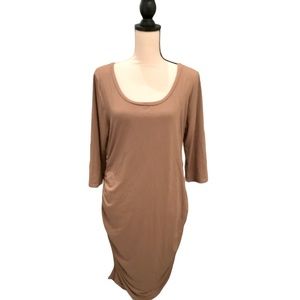 Piphany Amsterdam Beige-Tan Mid-Dress Size L NWT